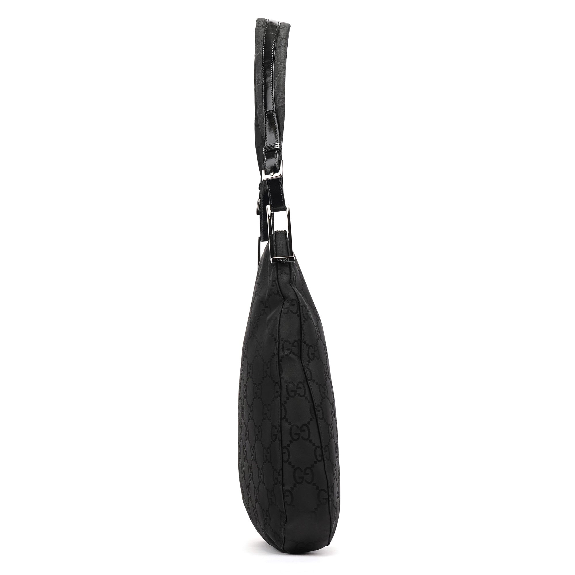 001 3166 Black GG Nylon Shoulder Bag