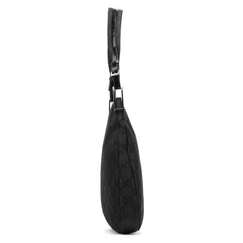 001 3166 Black GG Nylon Shoulder Bag