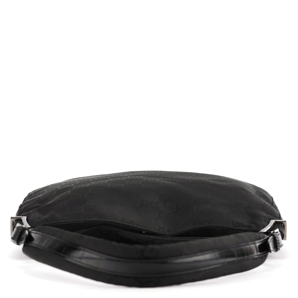 001 3166 Black GG Nylon Shoulder Bag