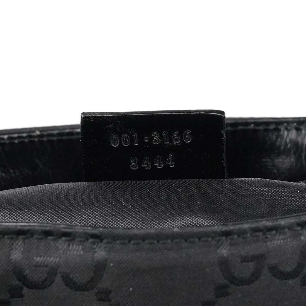001 3166 Black GG Nylon Shoulder Bag