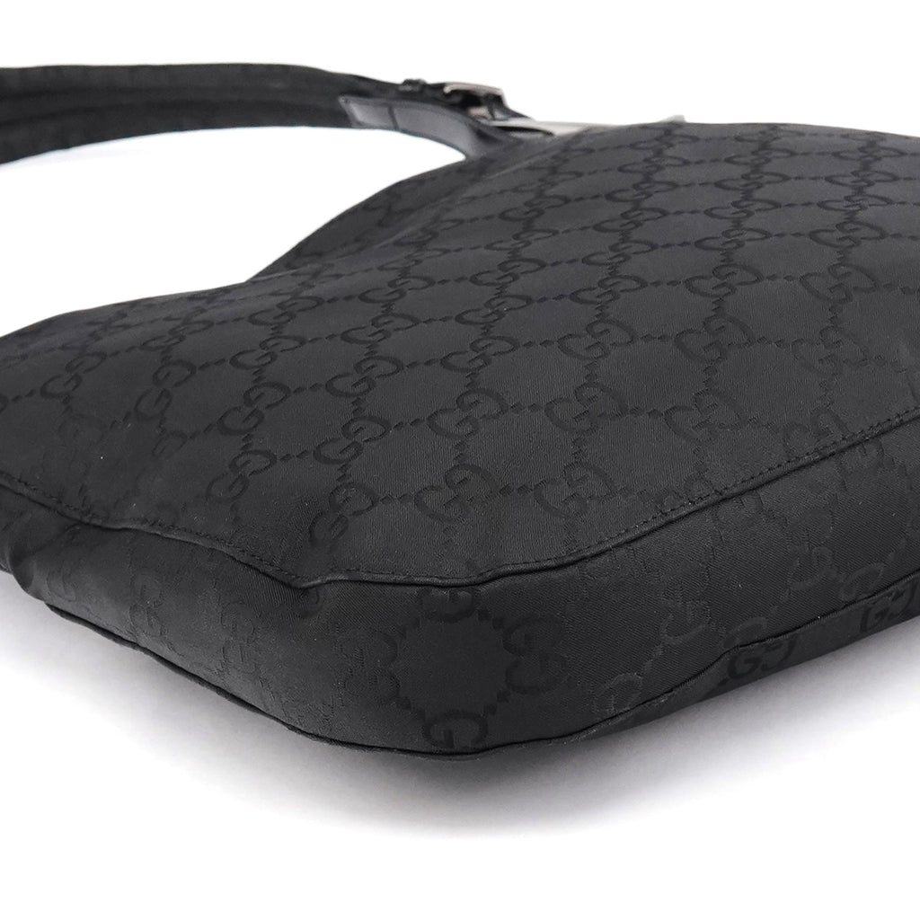 001 3166 Black GG Nylon Shoulder Bag