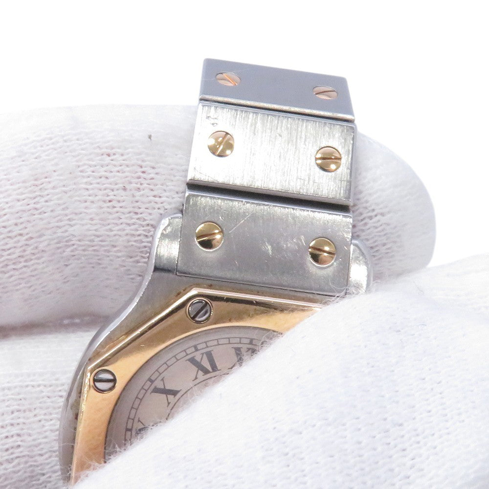 CARTIER Santos Octagon SM W25mm Stainless Steel K18YG Ivory DialW2001683
