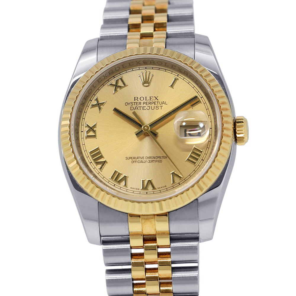 ROLEX Datejust W36mm Stainless Steel K18YG Champagne Dial116233