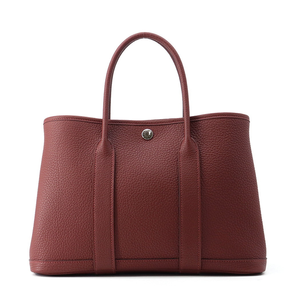 HERMES Garden Party Rouge H Negonda Leather Size TPM