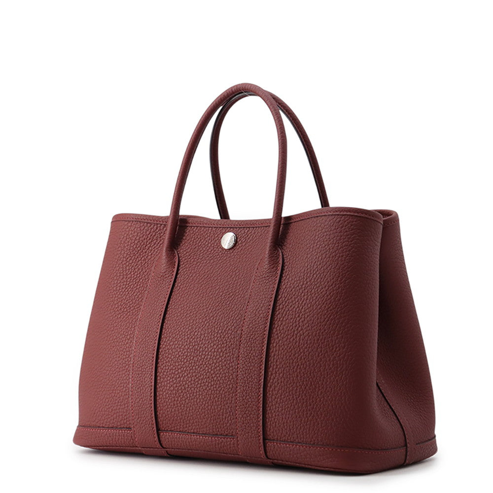 HERMES Garden Party Rouge H Negonda Leather Size TPM