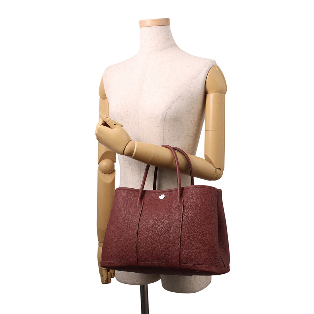 HERMES Garden Party Rouge H Negonda Leather Size TPM