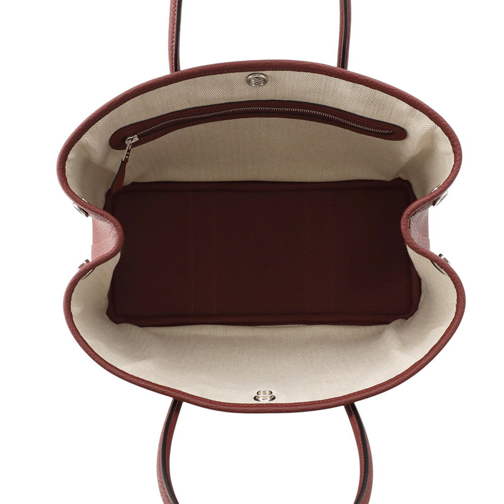 HERMES Garden Party Rouge H Negonda Leather Size TPM