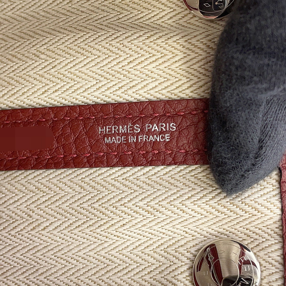 HERMES Garden Party Rouge H Negonda Leather Size TPM