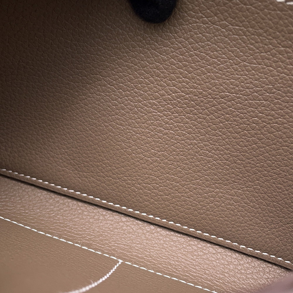 HERMES Kelly wallet long to go Etoupe Evercolor