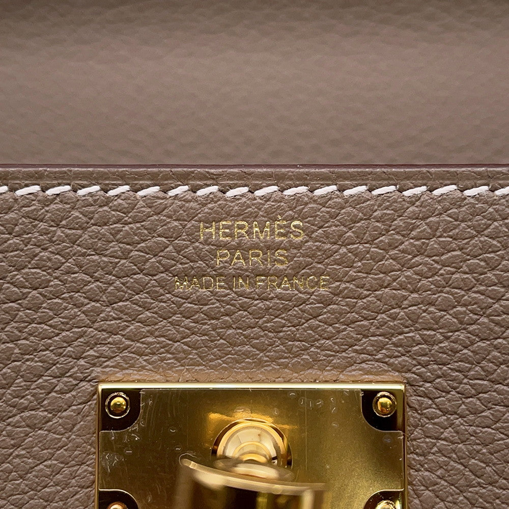 HERMES Kelly wallet long to go Etoupe Evercolor