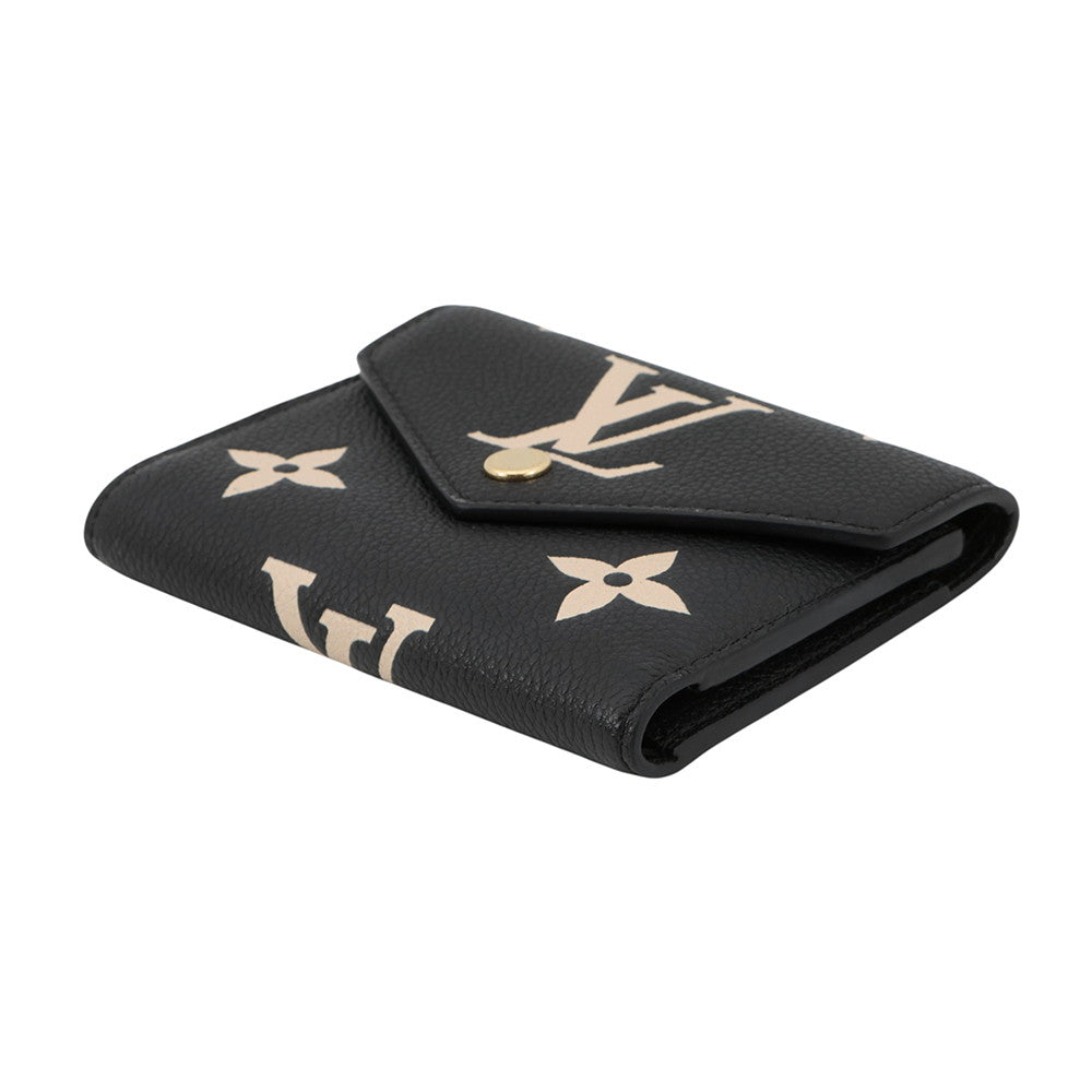 LOUIS VUITTON Portefeuille Victorine Noir/BeigeM80968 Monogram Empreinte Leather