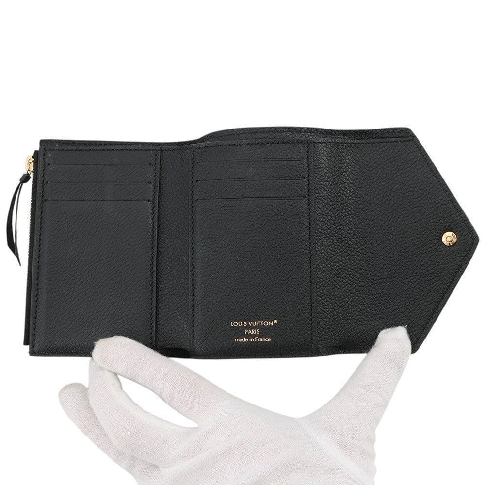 LOUIS VUITTON Portefeuille Victorine Noir/BeigeM80968 Monogram Empreinte Leather
