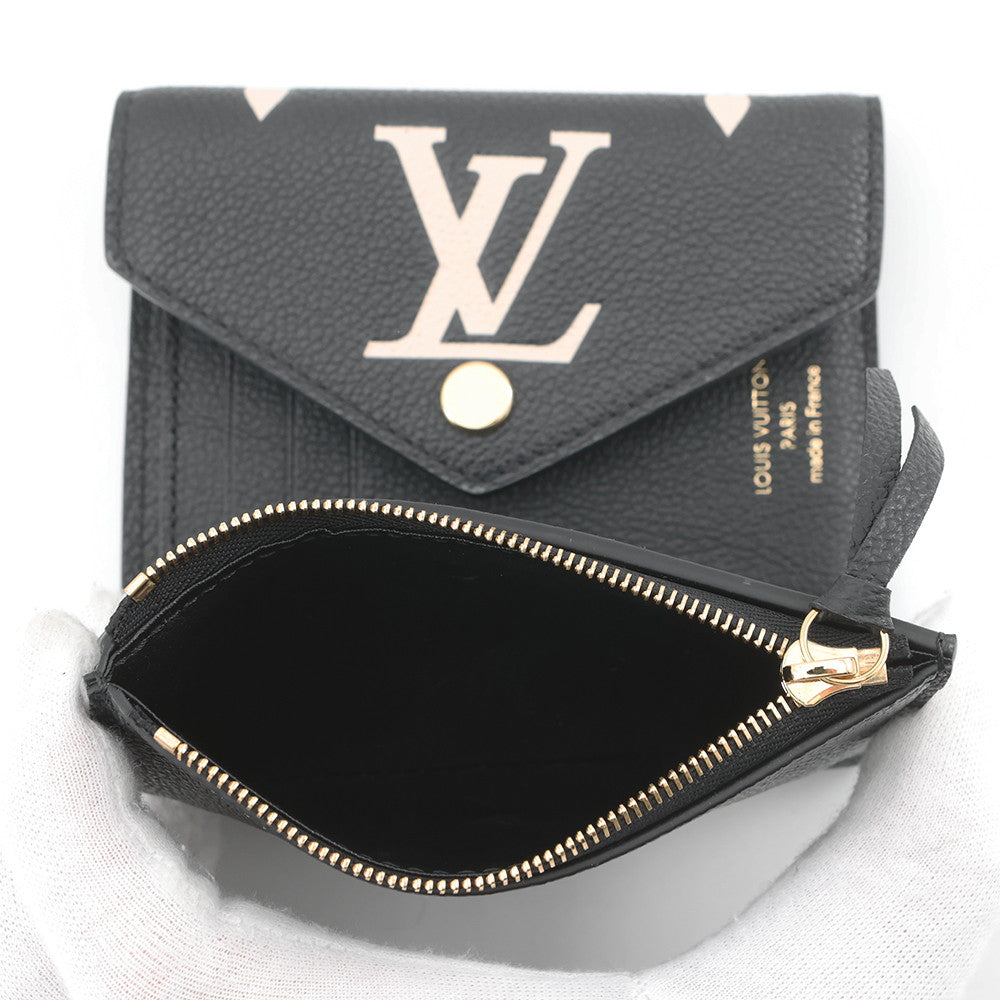 LOUIS VUITTON Portefeuille Victorine Noir/BeigeM80968 Monogram Empreinte Leather