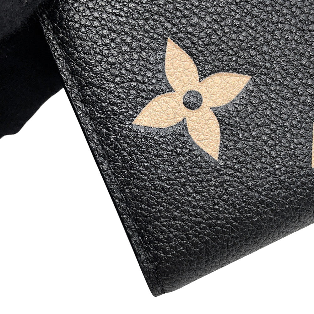 LOUIS VUITTON Portefeuille Victorine Noir/BeigeM80968 Monogram Empreinte Leather