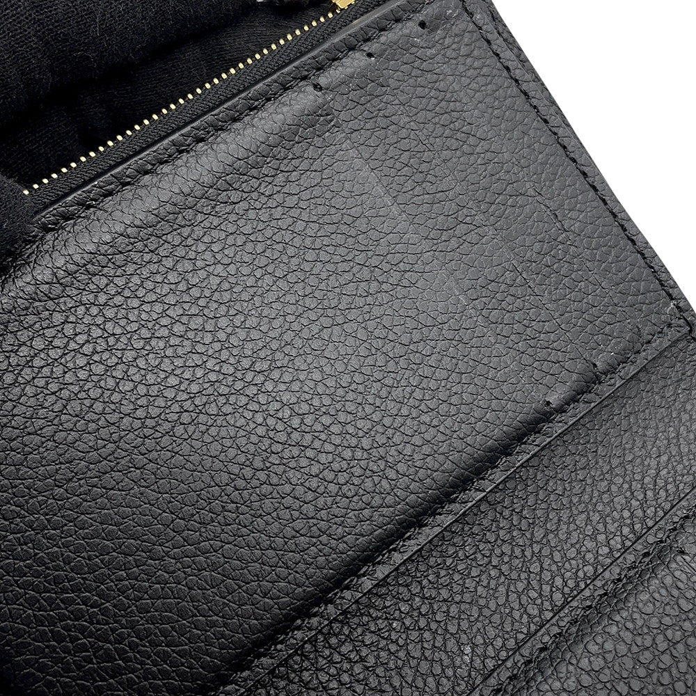 LOUIS VUITTON Portefeuille Victorine Noir/BeigeM80968 Monogram Empreinte Leather