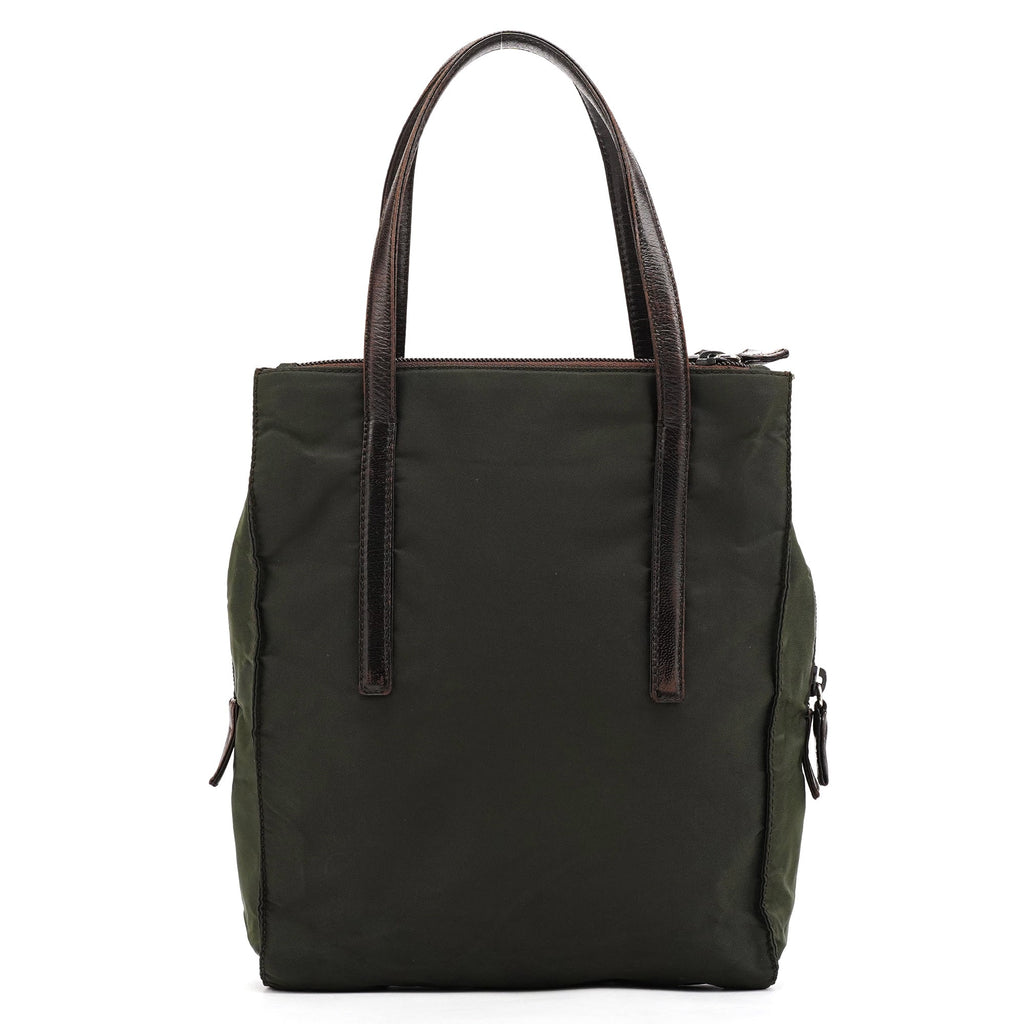 1995 Green Tessuto Nappa Nylon Tote Bag