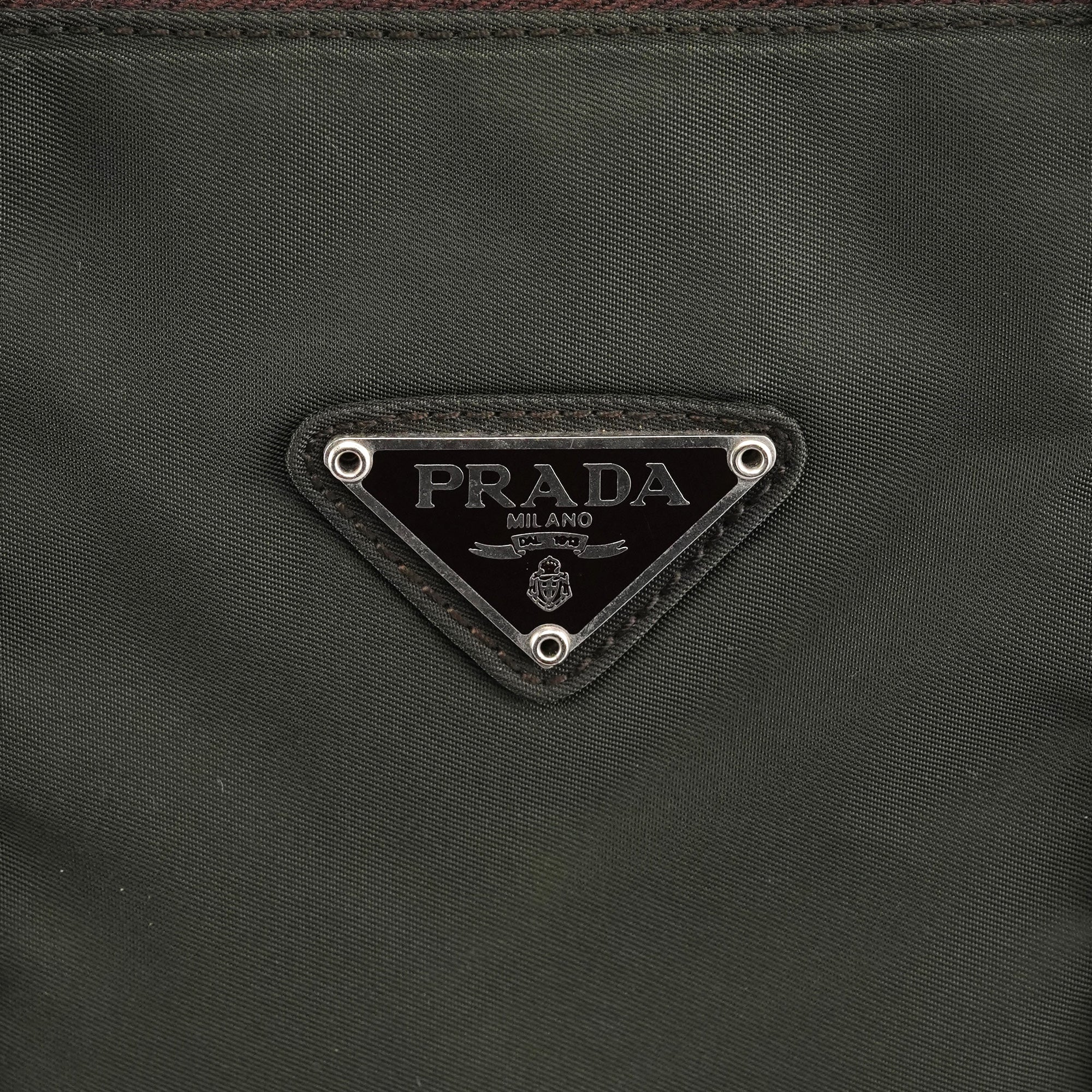 1995 Green Tessuto Nappa Nylon Tote Bag