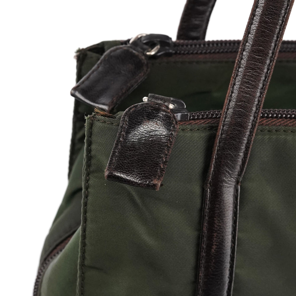 1995 Green Tessuto Nappa Nylon Tote Bag