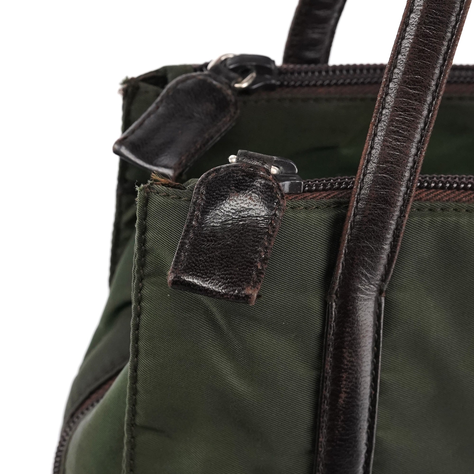 1995 Green Tessuto Nappa Nylon Tote Bag