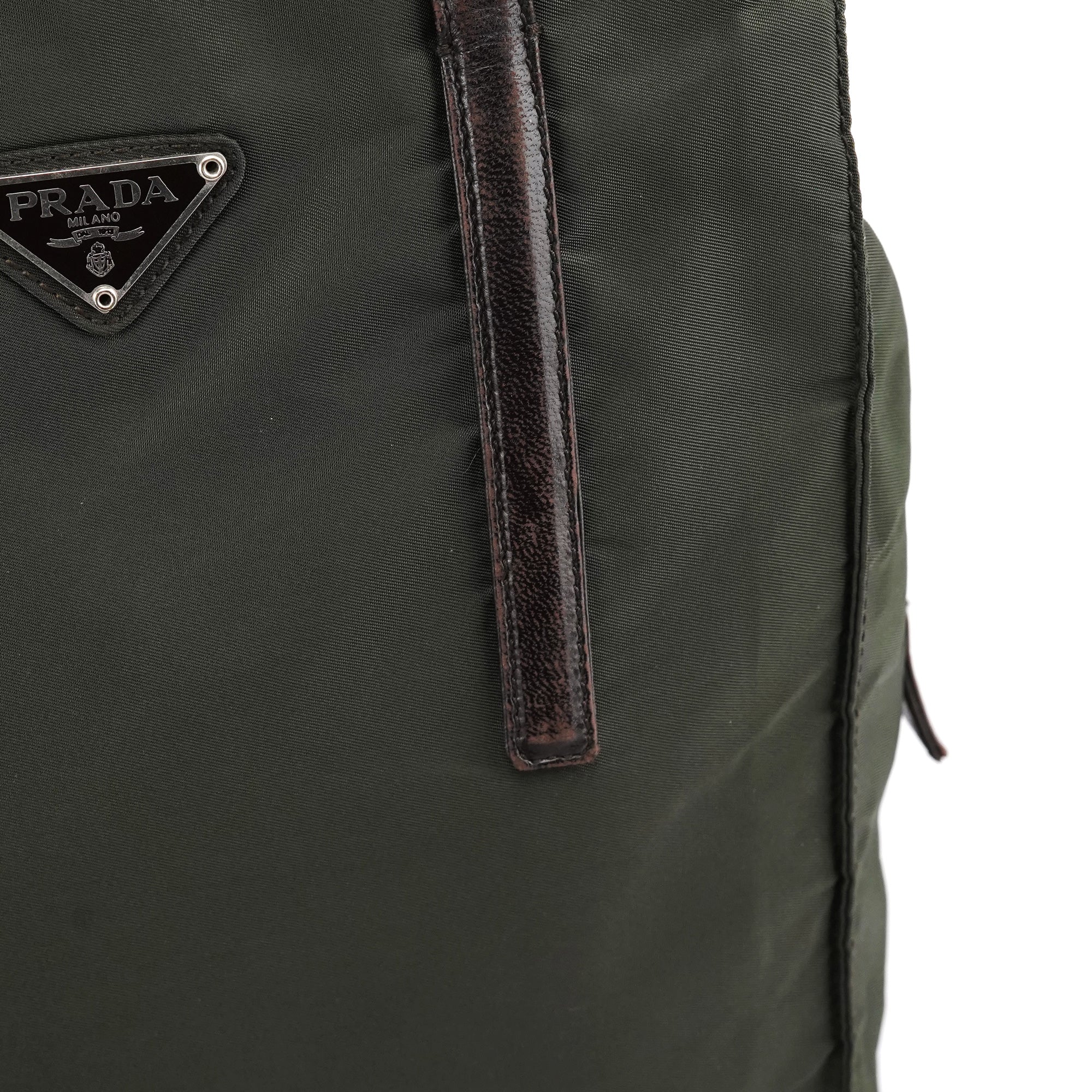 1995 Green Tessuto Nappa Nylon Tote Bag
