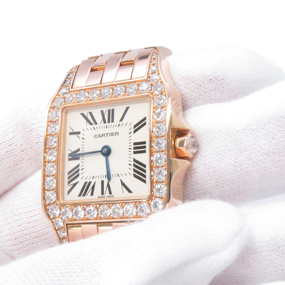 CARTIER Santos Demoiselle LM H37mm×W26mm 18K Pink Gold White DialWF9007Z8