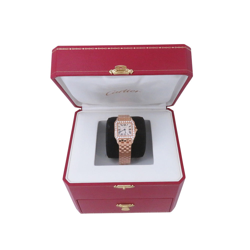 CARTIER Santos Demoiselle LM H37mm×W26mm 18K Pink Gold White DialWF9007Z8