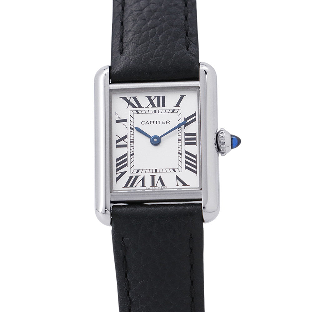 CARTIER Must tank SM H29.5mm×W22mm Stainless Steel Leather Silver DialWSTA0042