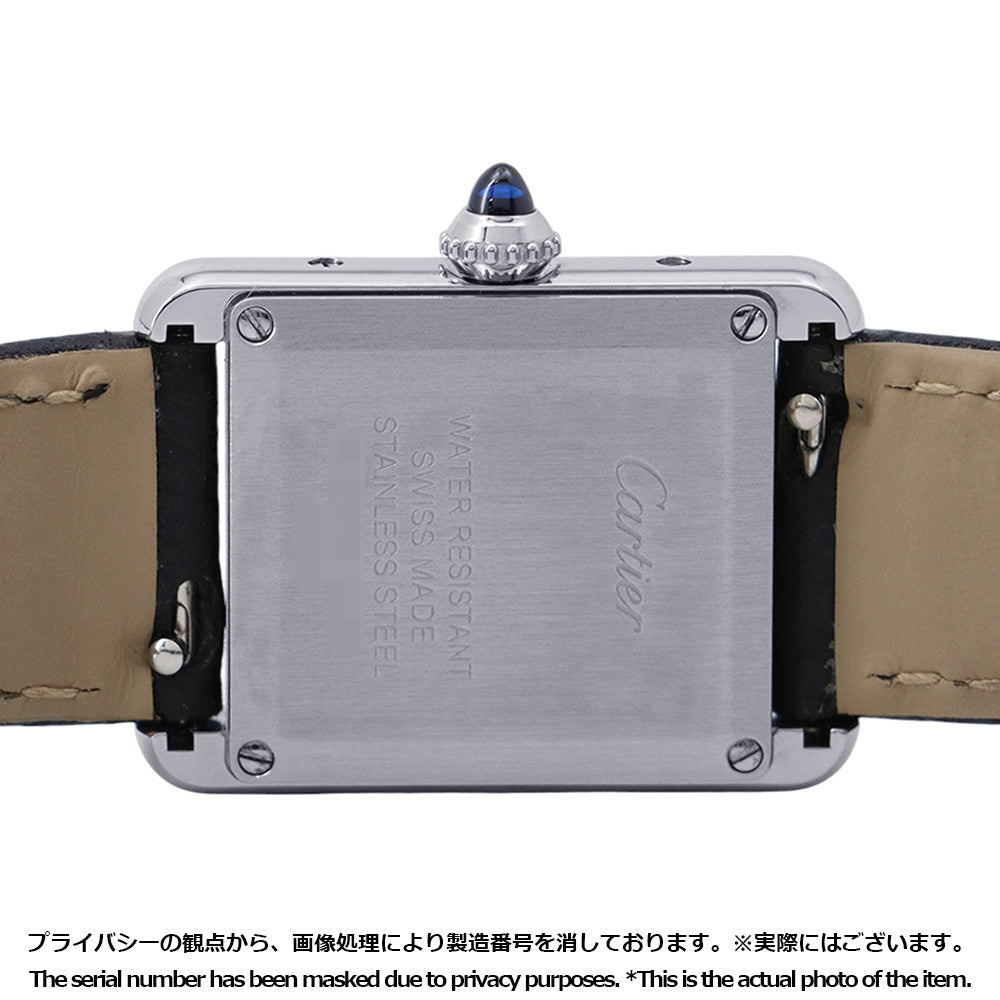 CARTIER Must tank SM H29.5mm×W22mm Stainless Steel Leather Silver DialWSTA0042