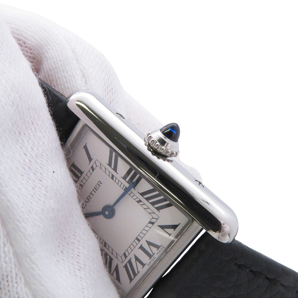 CARTIER Must tank SM H29.5mm×W22mm Stainless Steel Leather Silver DialWSTA0042