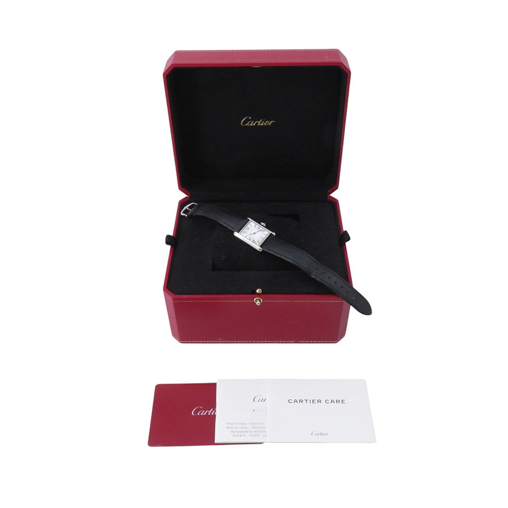 CARTIER Must tank SM H29.5mm×W22mm Stainless Steel Leather Silver DialWSTA0042