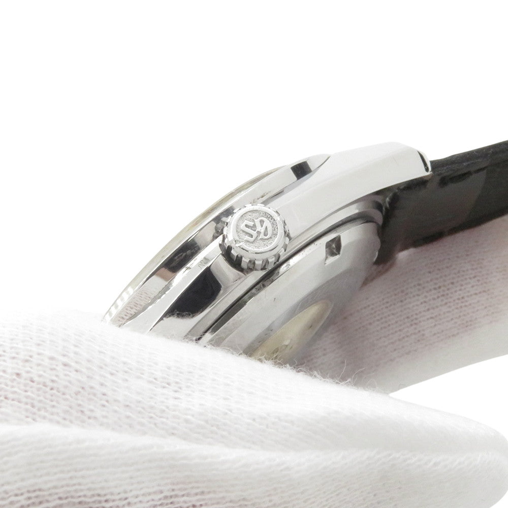 SEIKO Grand Seiko Hi-Beat 36000 W37mm Stainless Steel Leather Silver Dial6145-8000