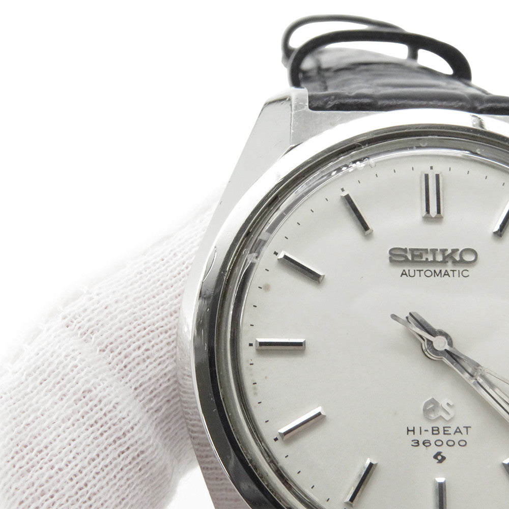 SEIKO Grand Seiko Hi-Beat 36000 W37mm Stainless Steel Leather Silver Dial6145-8000