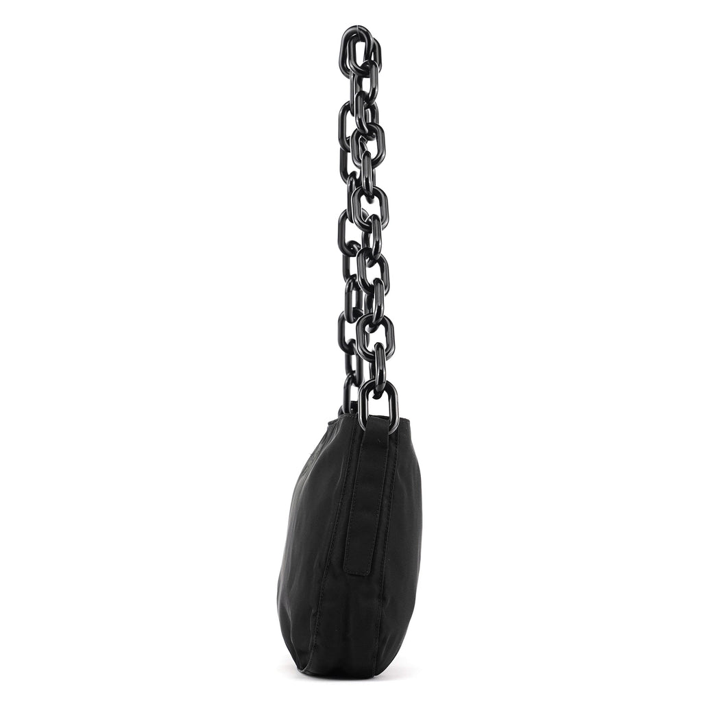 1996 Black Tessuto Swing Nylon Chain Shoulder Bag