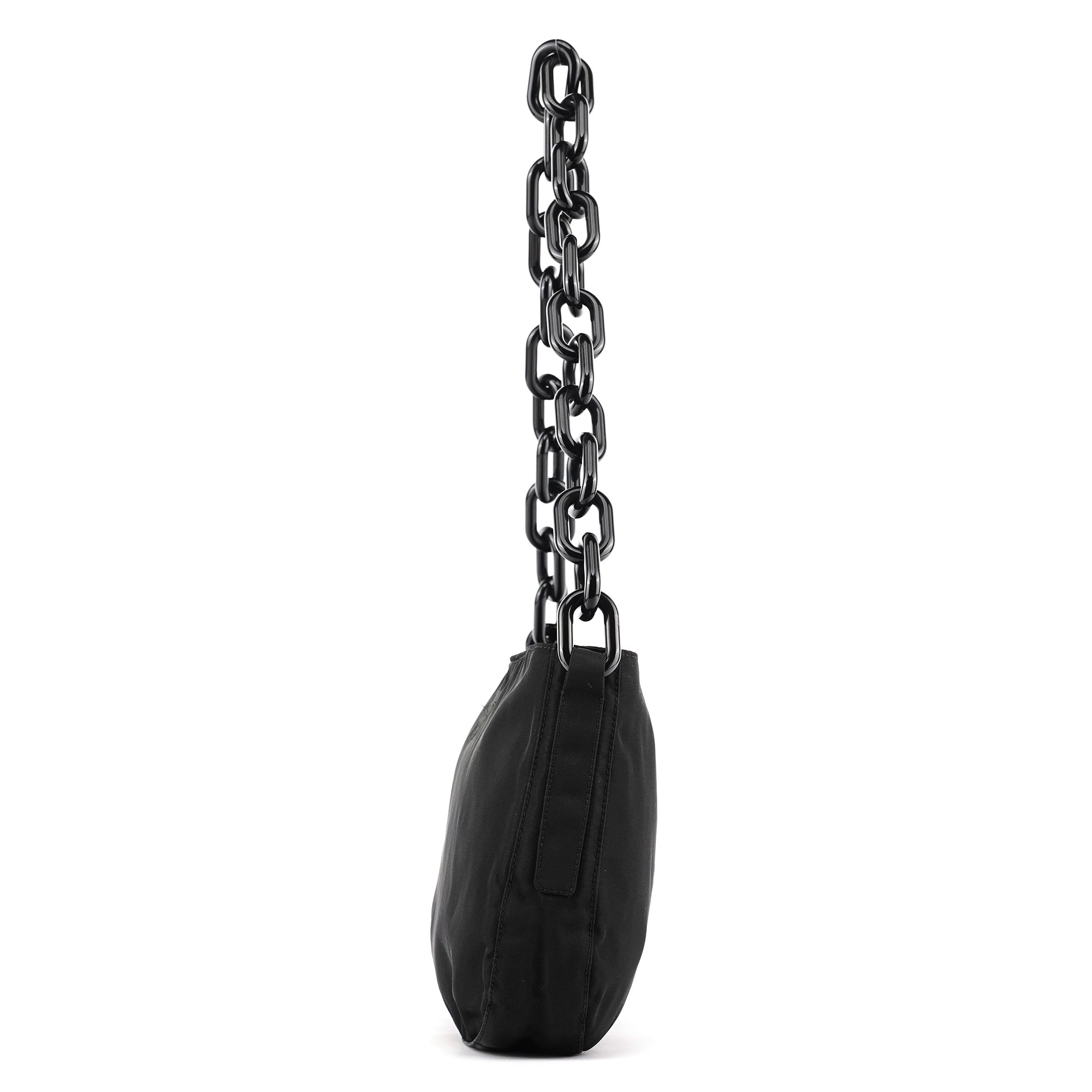 1996 Black Tessuto Swing Nylon Chain Shoulder Bag