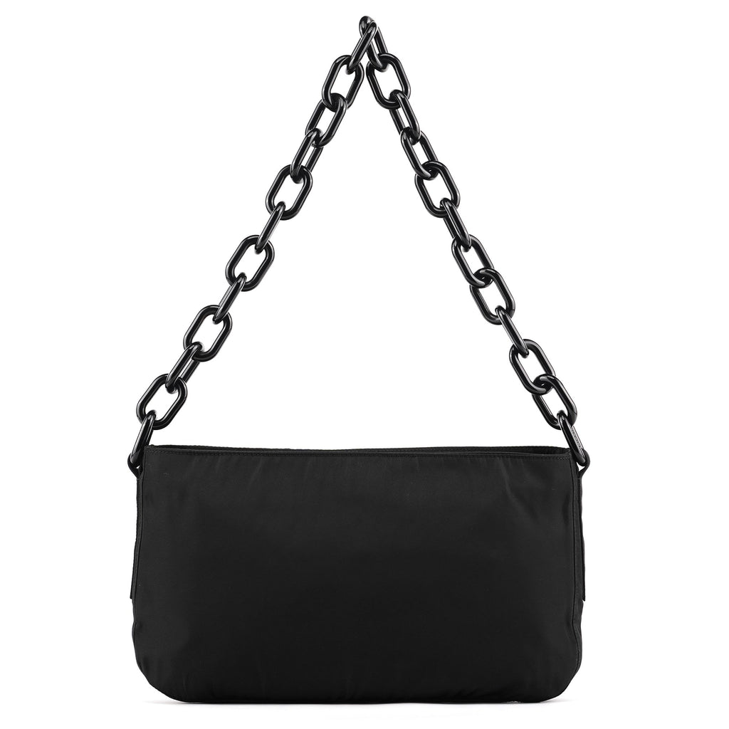 1996 Black Tessuto Swing Nylon Chain Shoulder Bag