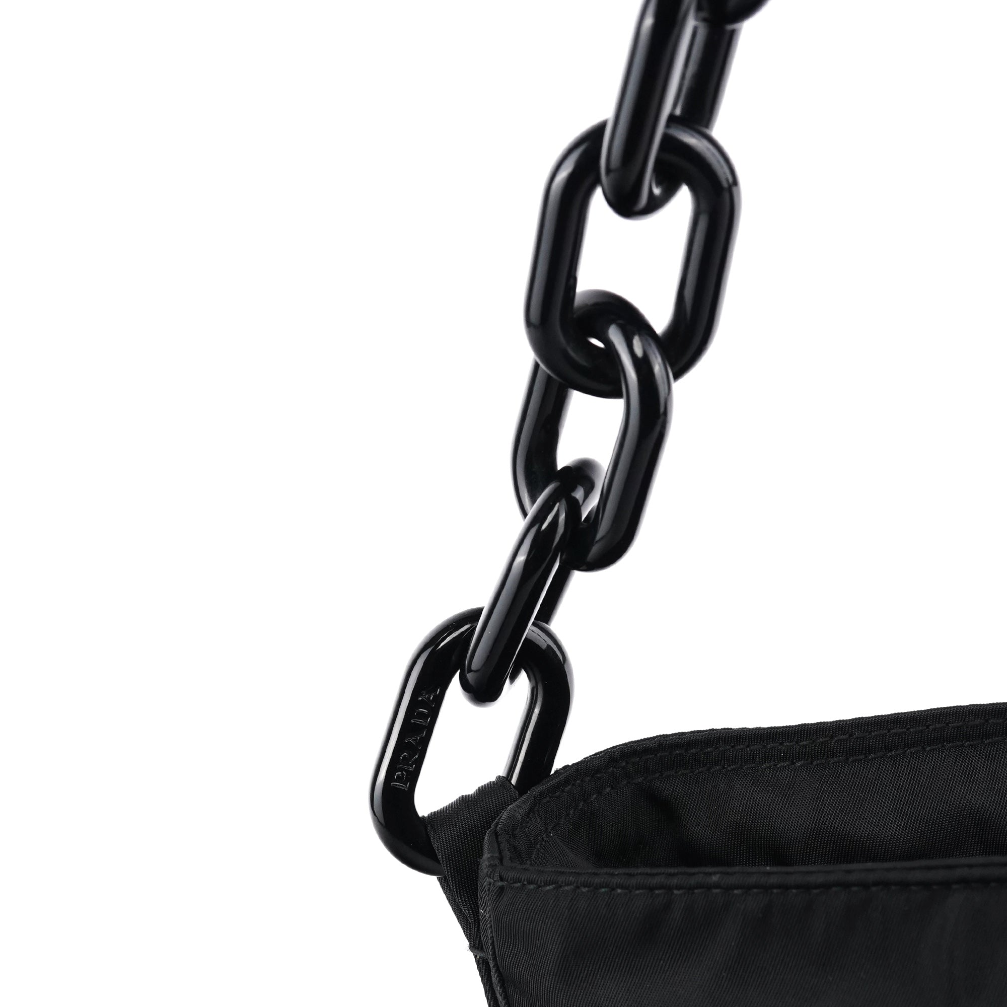 1996 Black Tessuto Swing Nylon Chain Shoulder Bag