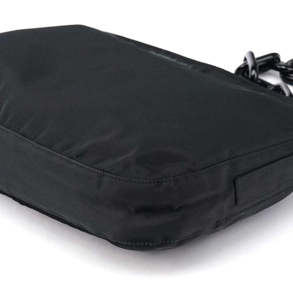 1996 Black Tessuto Swing Nylon Chain Shoulder Bag