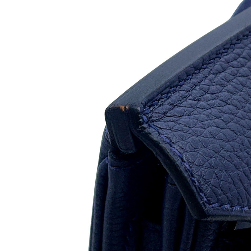HERMES Kelly Akkad Blue Nuit Togo Leather Size PM