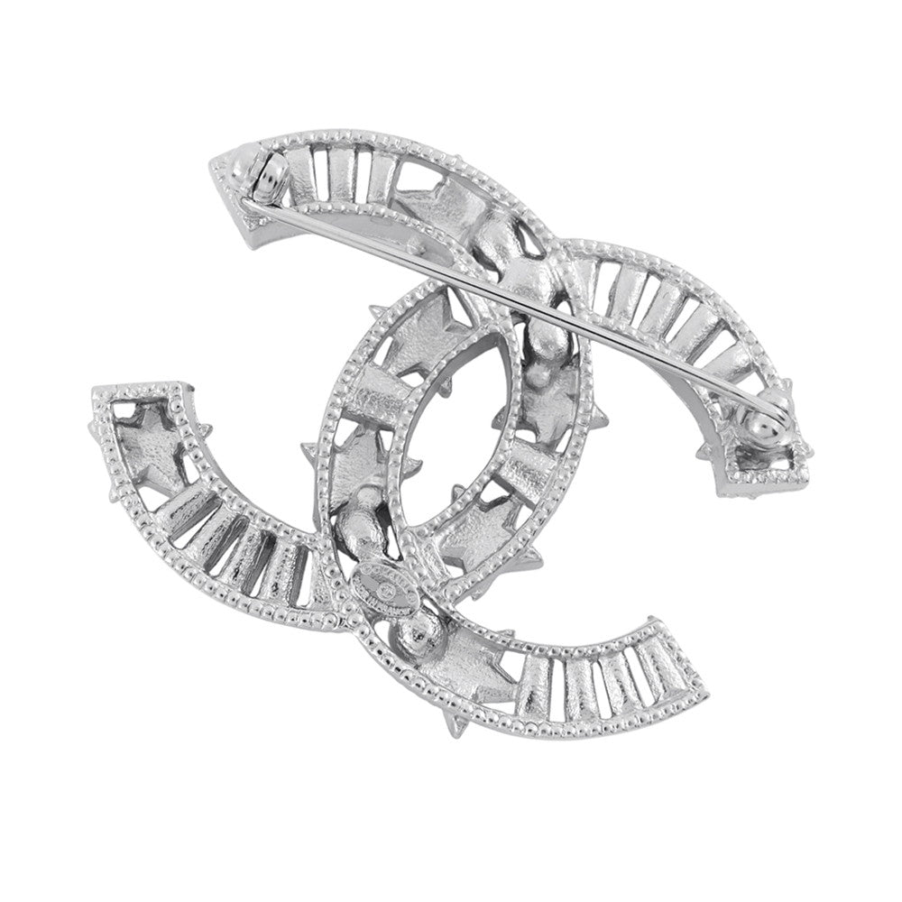 CHANEL CC Logo Star Brooch Metal Faux Pearl Rhinestone