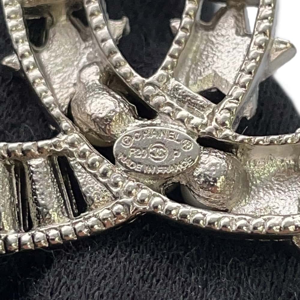 CHANEL CC Logo Star Brooch Metal Faux Pearl Rhinestone