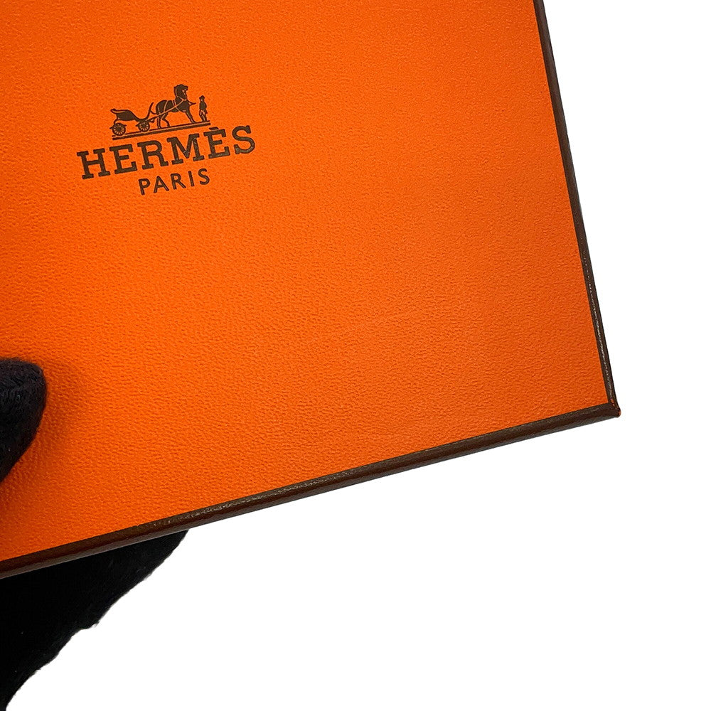 HERMES Avexois Compact ANIMAPOLIS Gold/Multicolor Swift Leather/Silk