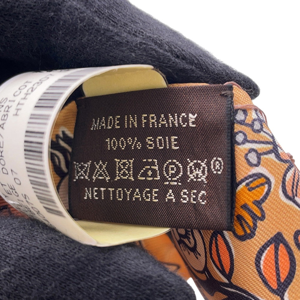 HERMES Twilly Twilly Mille Et Un Lapins Beige Doll / Apricot Silk100%
