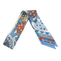 HERMES Twilly Whispering in the Forest Les Murmures de la Foret Blue Jean/Orange/Cream Silk100%