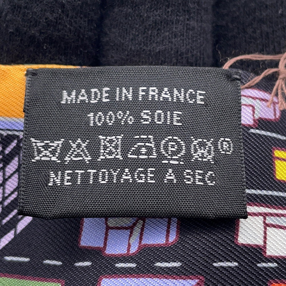 HERMES Twilly Pantin City Black/Parme/Multicolor Silk100%