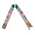 HERMES Twilly Twins EN LIBERTE! Freely! Rose/Blue/Vert Silk100%