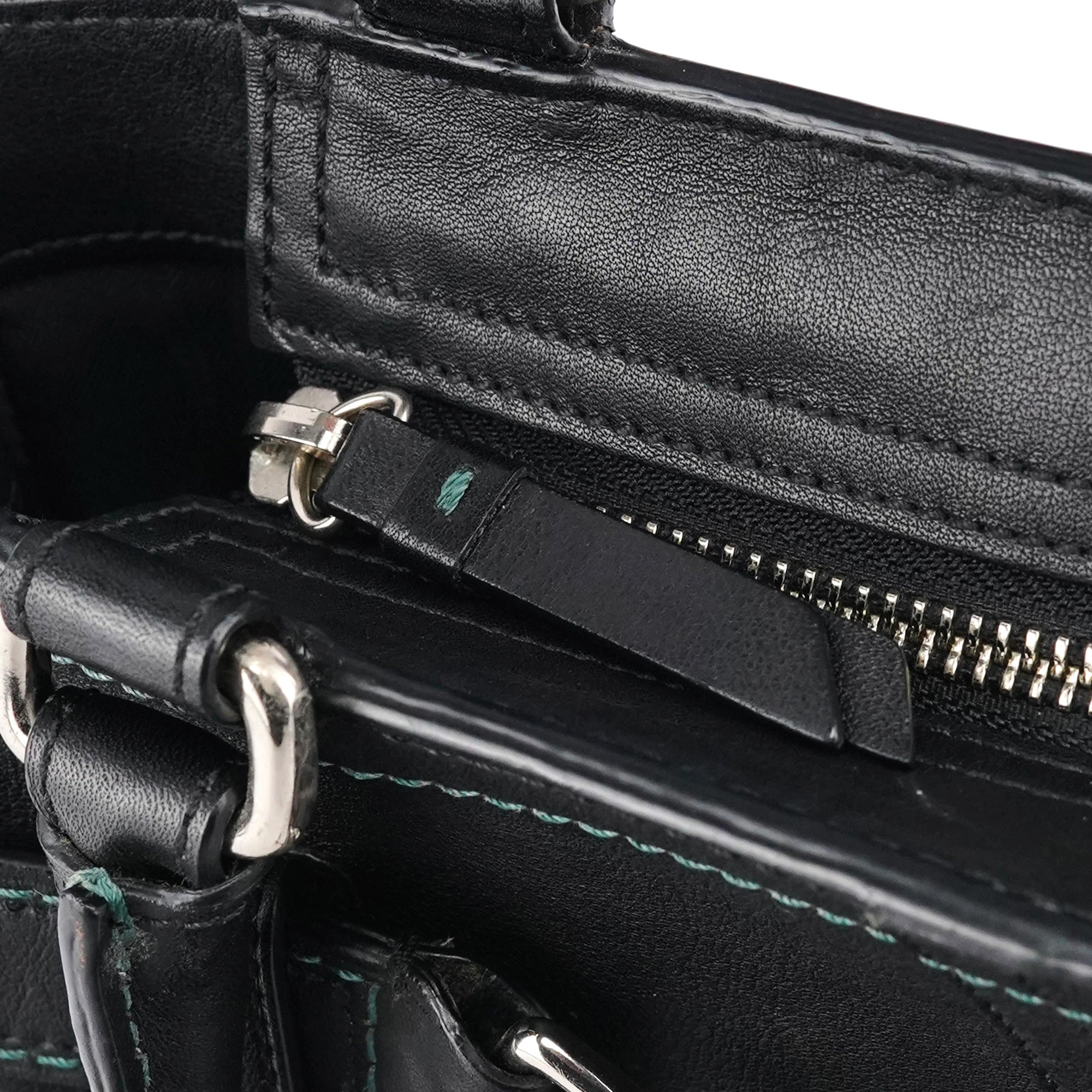 F08A70 Black Leather Hamptons Tote Bag