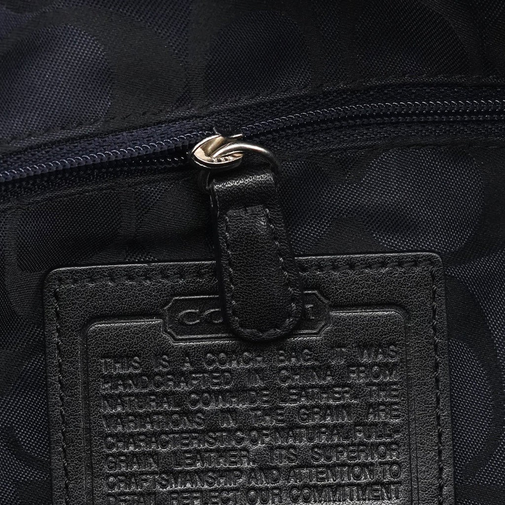 F08A70 Black Leather Hamptons Tote Bag