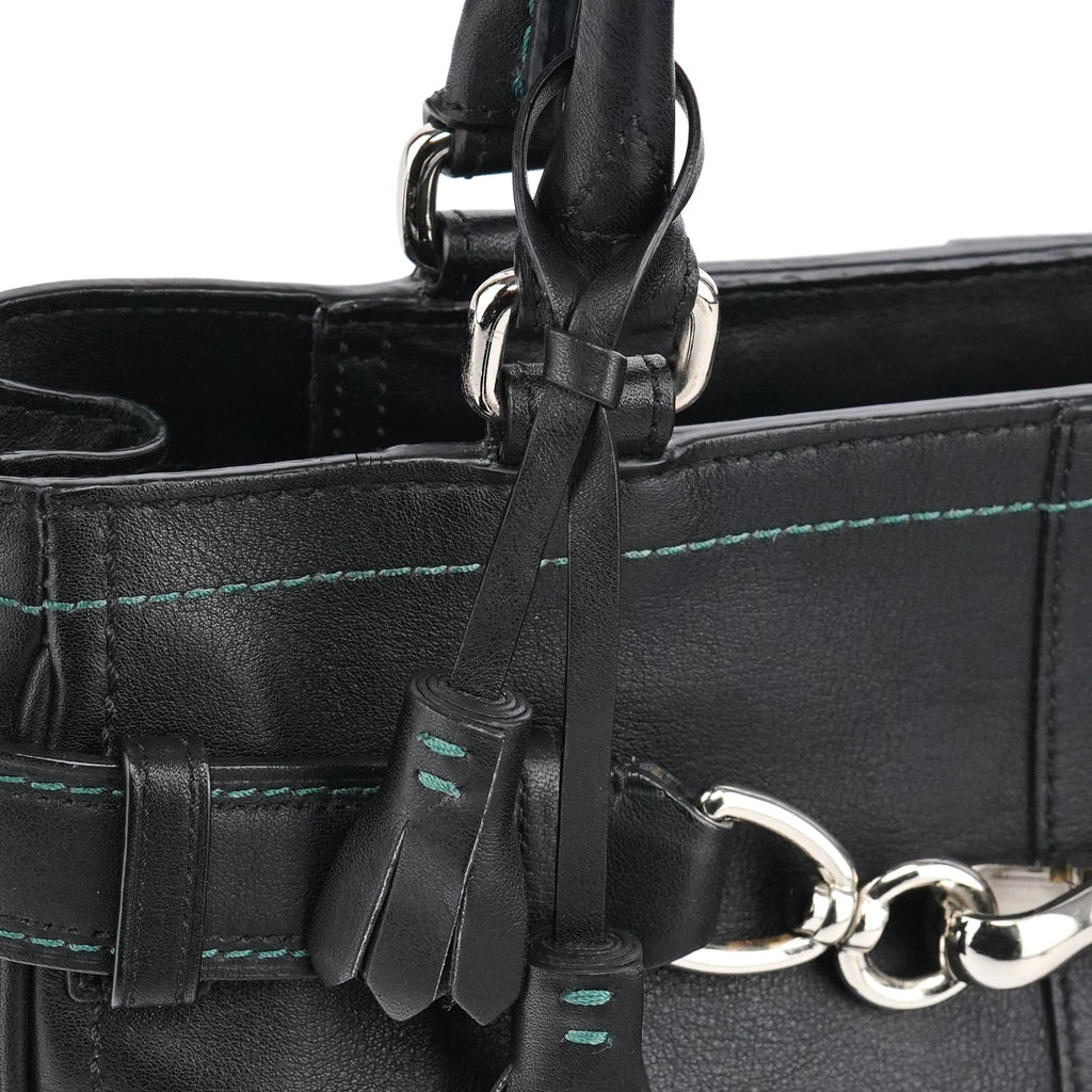F08A70 Black Leather Hamptons Tote Bag
