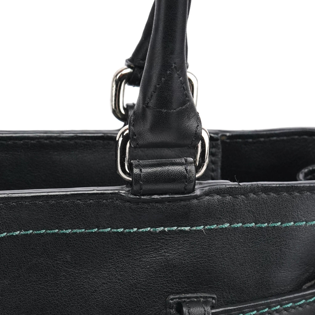 F08A70 Black Leather Hamptons Tote Bag