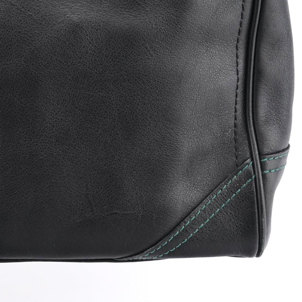 F08A70 Black Leather Hamptons Tote Bag